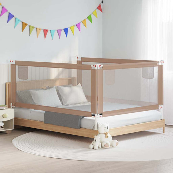 vidaXL Toddler Bed Rail Taupe 200x25 cm Fabric