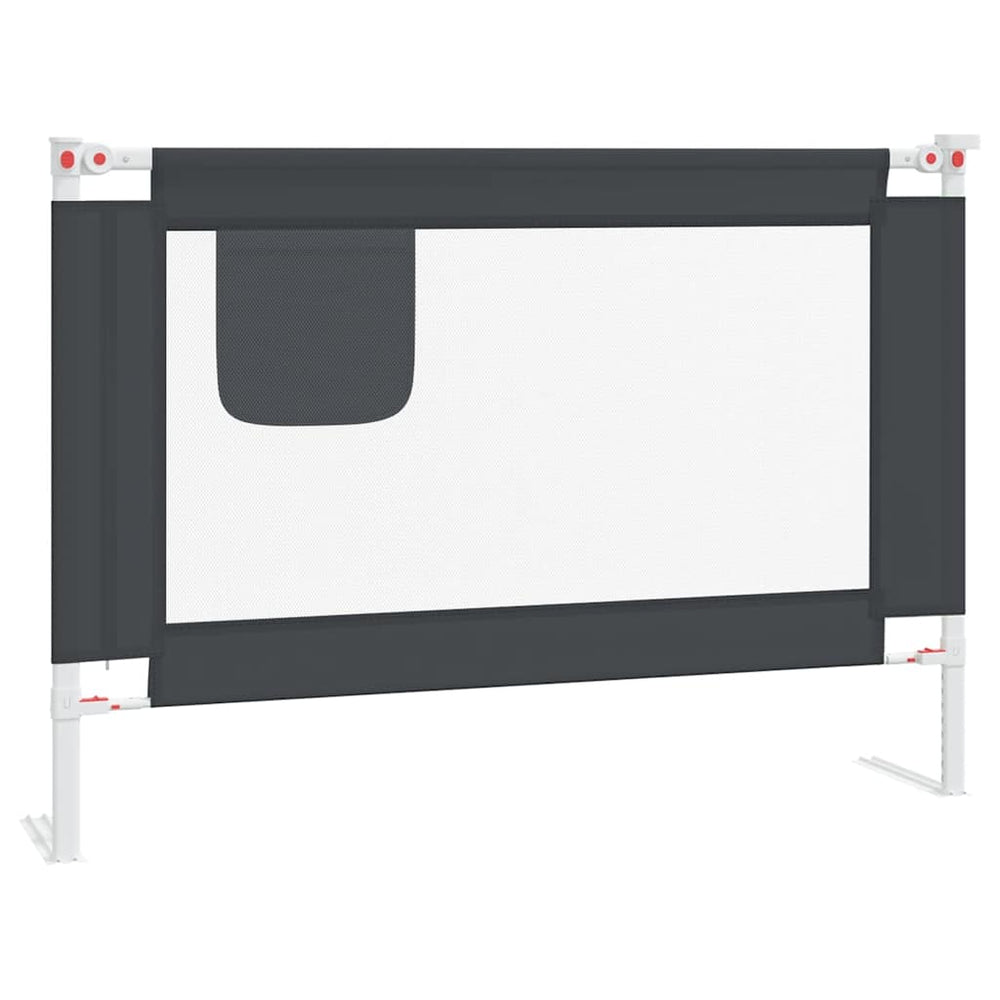 vidaXL Toddler Bed Rail Dark Grey 90x25 cm Fabric