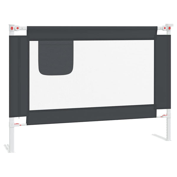vidaXL Toddler Bed Rail Dark Grey 90x25 cm Fabric