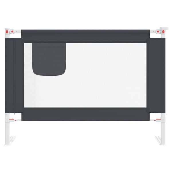 vidaXL Toddler Bed Rail Dark Grey 90x25 cm Fabric