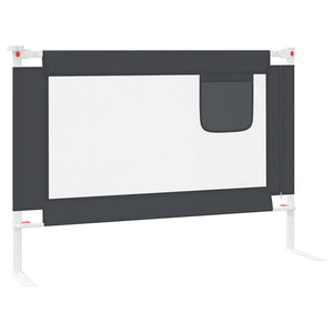 vidaXL Toddler Bed Rail Dark Grey 90x25 cm Fabric