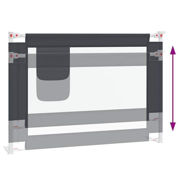 vidaXL Toddler Bed Rail Dark Grey 90x25 cm Fabric