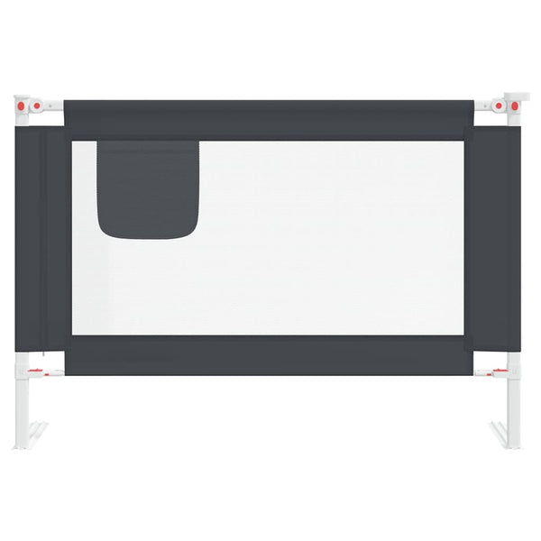 vidaXL Toddler Bed Rail Dark Grey 100x25 cm Fabric