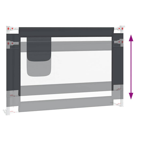 vidaXL Toddler Bed Rail Dark Grey 100x25 cm Fabric
