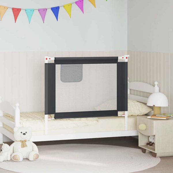 vidaXL Toddler Bed Rail Dark Grey 100x25 cm Fabric