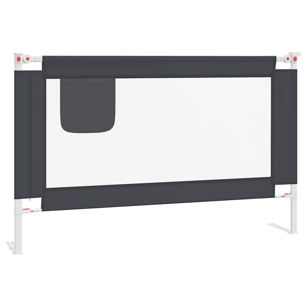 vidaXL Toddler Bed Rail Dark Grey 120x25 cm Fabric