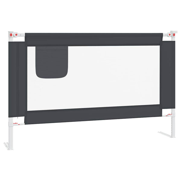 vidaXL Toddler Bed Rail Dark Grey 120x25 cm Fabric