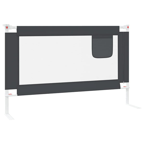 vidaXL Toddler Bed Rail Dark Grey 120x25 cm Fabric