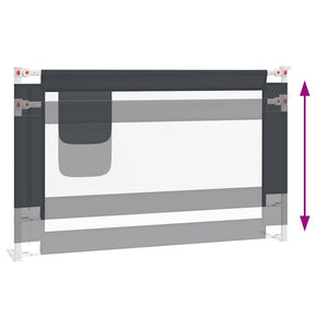 vidaXL Toddler Bed Rail Dark Grey 120x25 cm Fabric