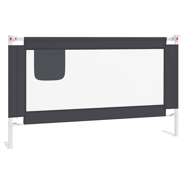 vidaXL Toddler Bed Rail Dark Grey 140x25 cm Fabric
