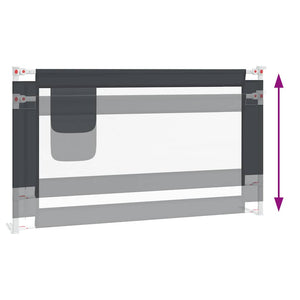 vidaXL Toddler Bed Rail Dark Grey 140x25 cm Fabric