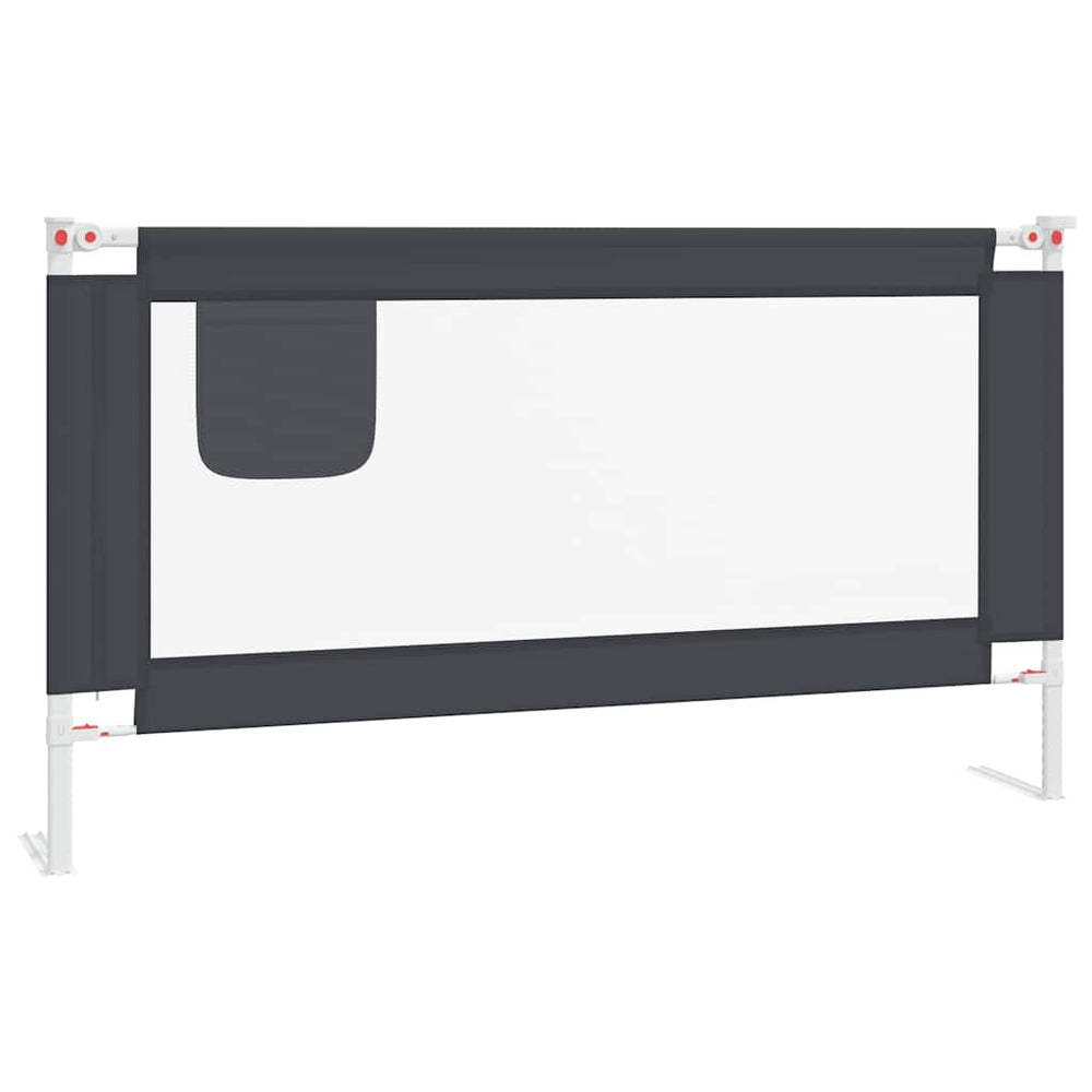 vidaXL Toddler Bed Rail Dark Grey 150x25 cm Fabric