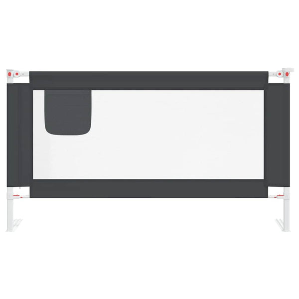 vidaXL Toddler Bed Rail Dark Grey 150x25 cm Fabric