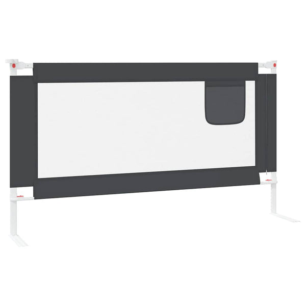 vidaXL Toddler Bed Rail Dark Grey 150x25 cm Fabric