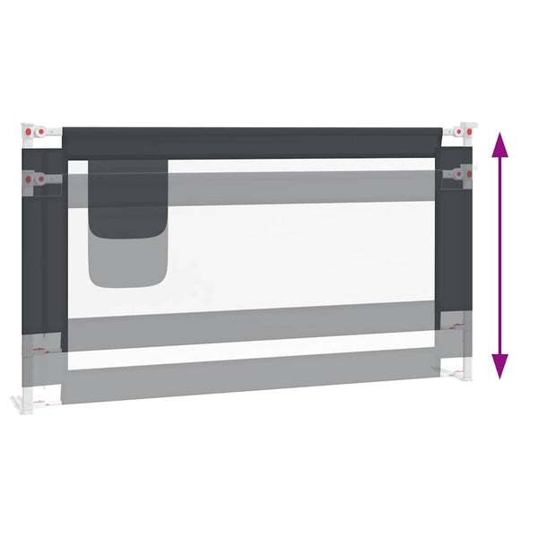 vidaXL Toddler Bed Rail Dark Grey 150x25 cm Fabric