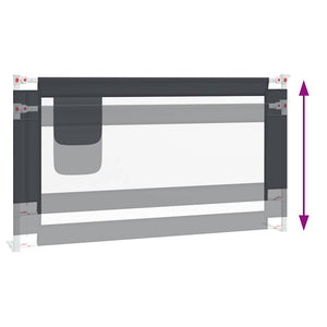 vidaXL Toddler Bed Rail Dark Grey 150x25 cm Fabric