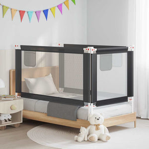 vidaXL Toddler Bed Rail Dark Grey 150x25 cm Fabric