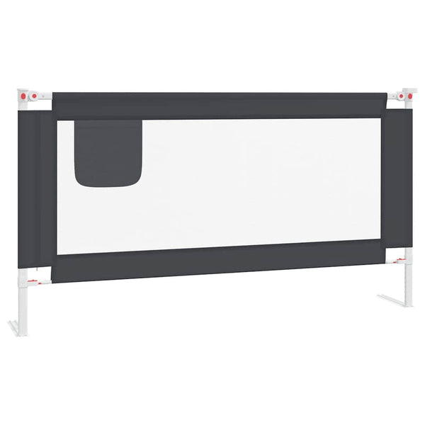 vidaXL Toddler Bed Rail Dark Gray 160x25 cm Fabric