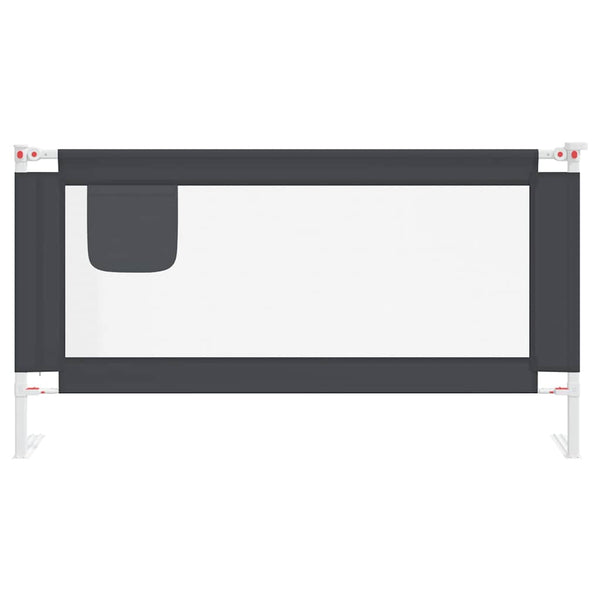 vidaXL Toddler Bed Rail Dark Gray 160x25 cm Fabric