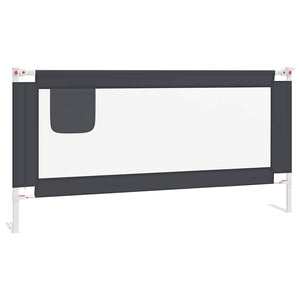 vidaXL Toddler Bed Rail Dark Grey 180x25 cm Fabric