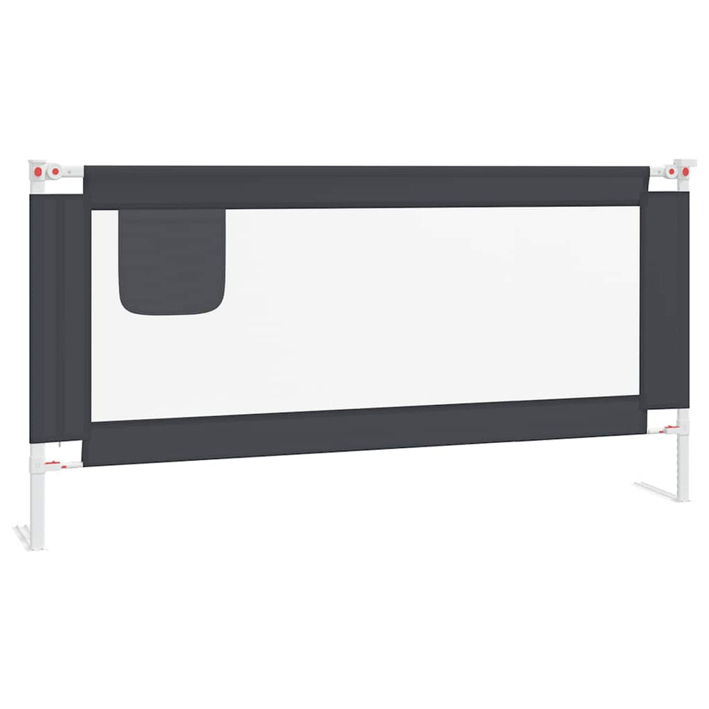 vidaXL Toddler Bed Rail Dark Grey 180x25 cm Fabric