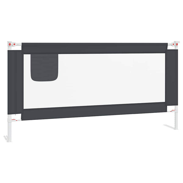 vidaXL Toddler Bed Rail Dark Grey 180x25 cm Fabric