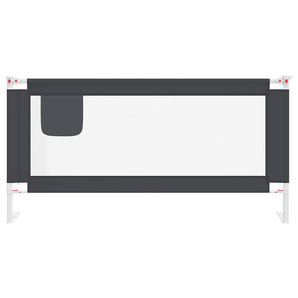 vidaXL Toddler Bed Rail Dark Grey 180x25 cm Fabric