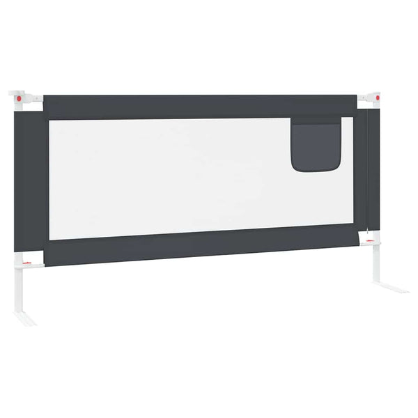 vidaXL Toddler Bed Rail Dark Grey 180x25 cm Fabric
