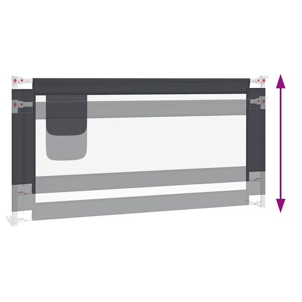 vidaXL Toddler Bed Rail Dark Grey 180x25 cm Fabric