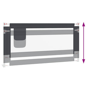 vidaXL Toddler Bed Rail Dark Grey 180x25 cm Fabric