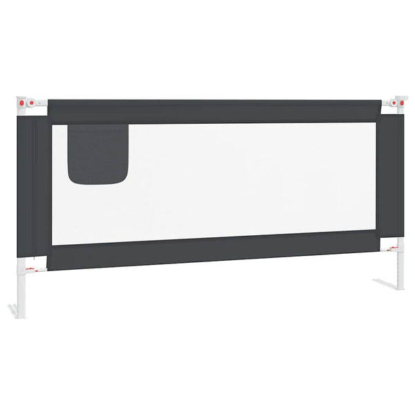 vidaXL Toddler Bed Rail Dark Grey 190x25 cm Fabric