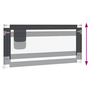 vidaXL Toddler Bed Rail Dark Grey 190x25 cm Fabric