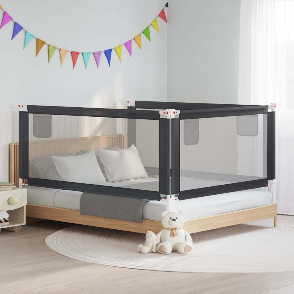 vidaXL Toddler Bed Rail Dark Grey 190x25 cm Fabric