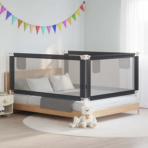 vidaXL Toddler Bed Rail Dark Grey 190x25 cm Fabric