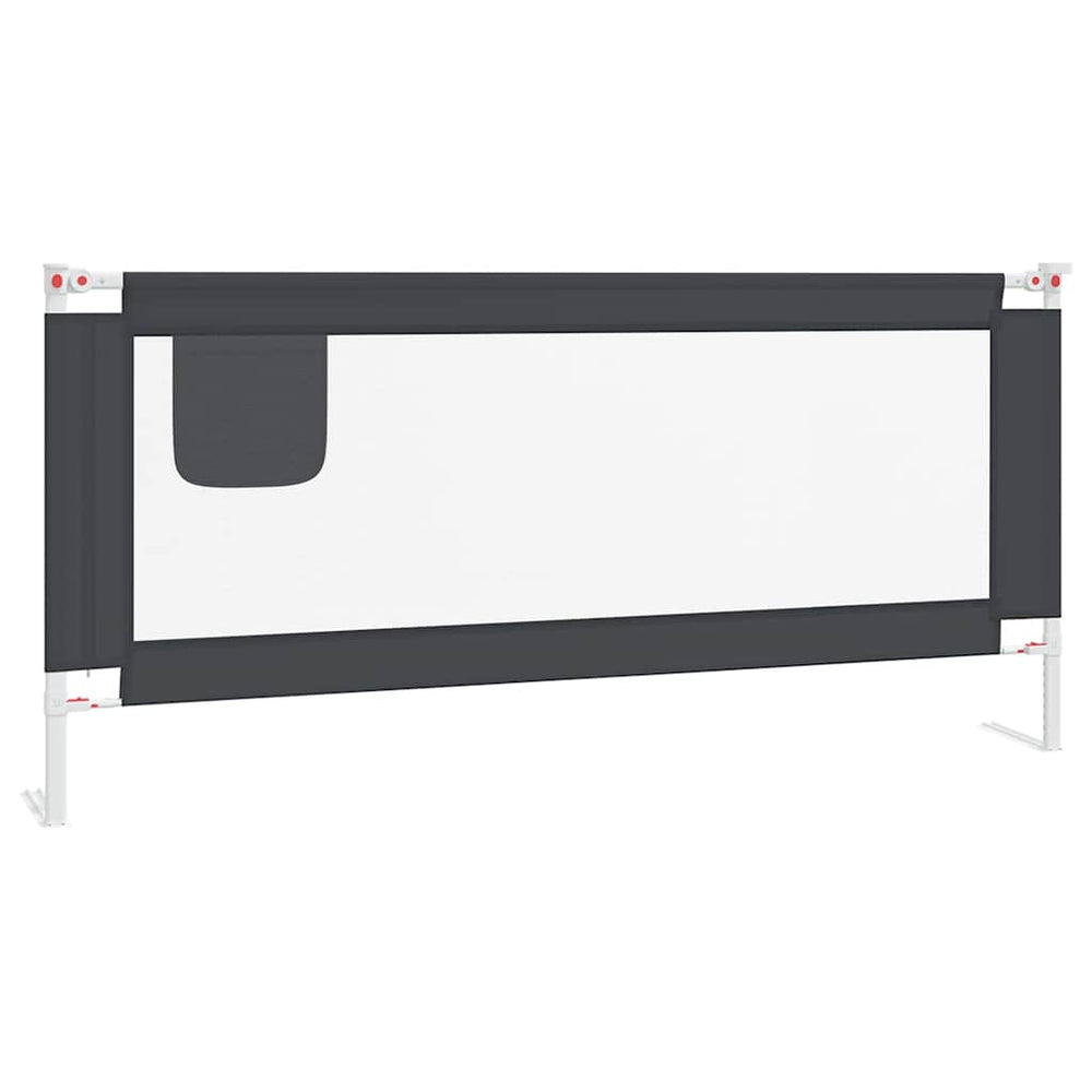 vidaXL Toddler Bed Rail Dark Grey 200x25 cm Fabric