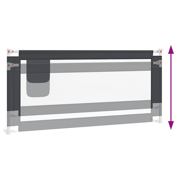 vidaXL Toddler Bed Rail Dark Grey 200x25 cm Fabric