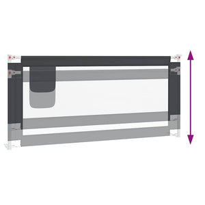 vidaXL Toddler Bed Rail Dark Grey 200x25 cm Fabric