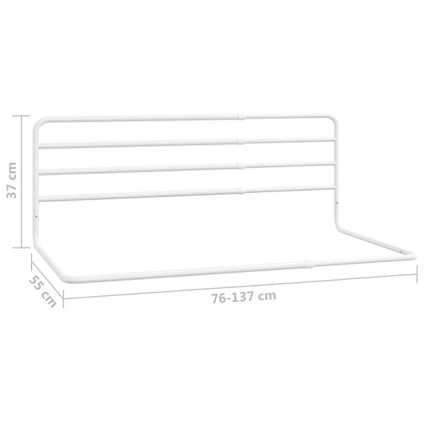 vidaXL Toddler Bed Rail White (76-137)x55 cm Iron