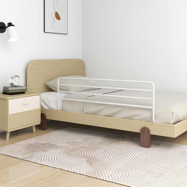 vidaXL Toddler Bed Rail White (76-137)x55 cm Iron