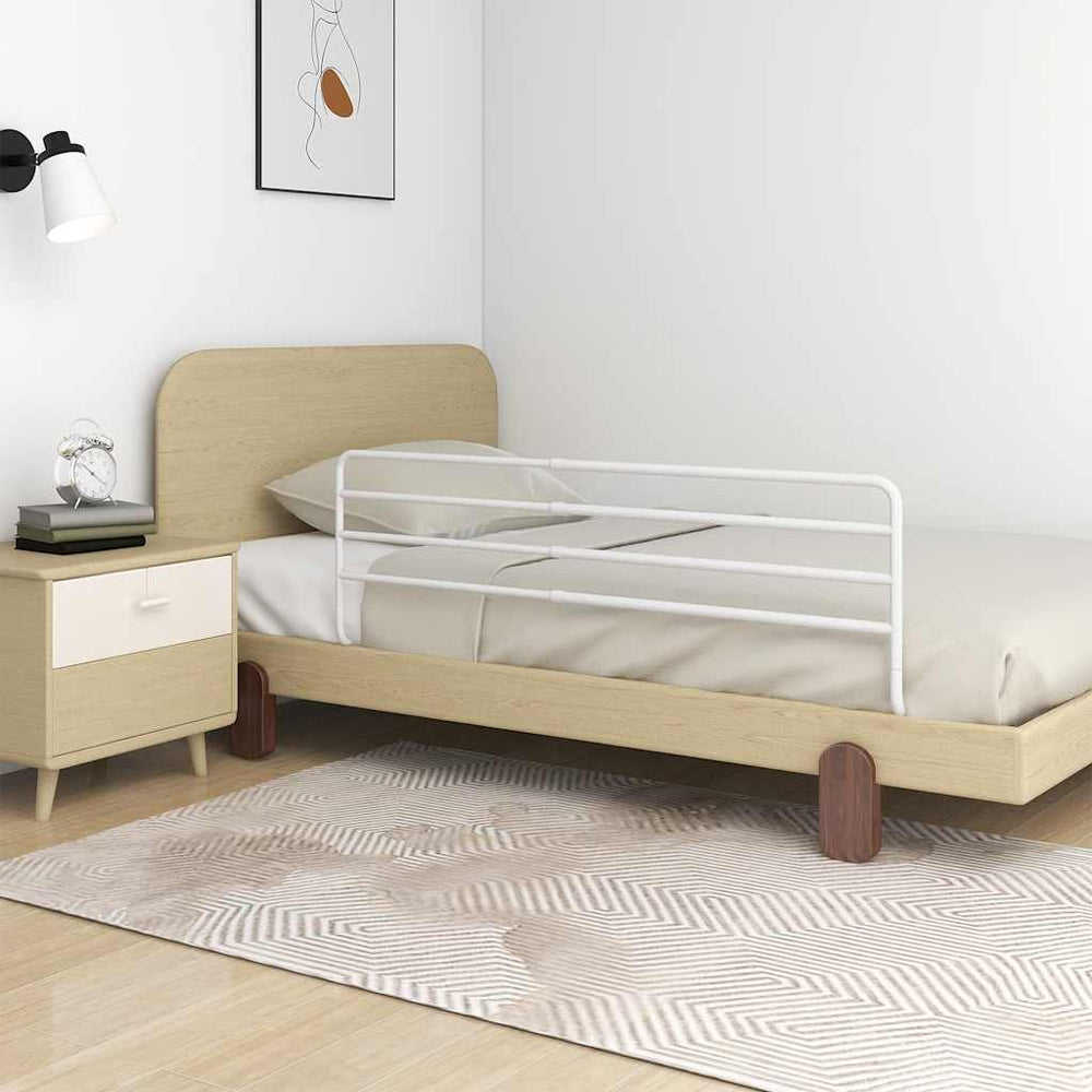 vidaXL Toddler Bed Rail White (76-137)x55 cm Iron