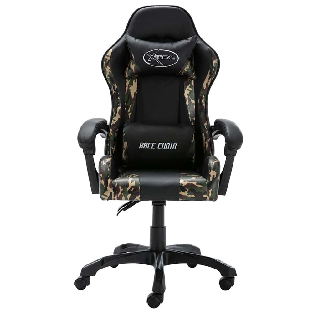 vidaXL Gaming Chair Black and Camouflage Faux Leather