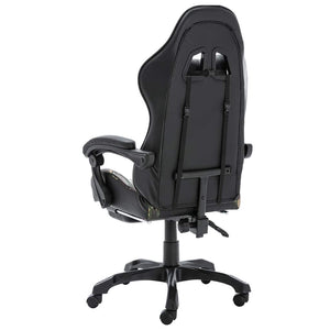 vidaXL Gaming Chair with Footrest Black and Camouflage Faux Leather