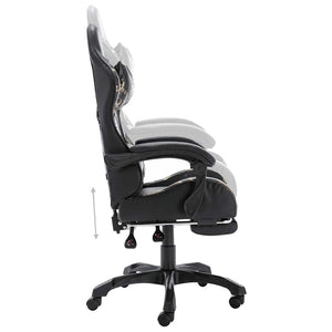 vidaXL Gaming Chair with Footrest Black and Camouflage Faux Leather