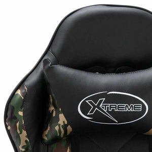 vidaXL Gaming Chair with Footrest Black and Camouflage Faux Leather