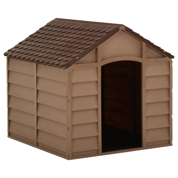 vidaXL Dog Kennel Brown 71x71.5x68 cm PP