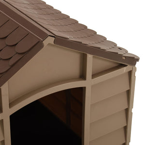 vidaXL Dog Kennel Brown 71x71.5x68 cm PP