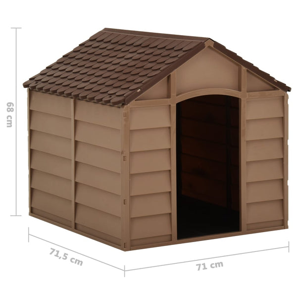vidaXL Dog Kennel Brown 71x71.5x68 cm PP