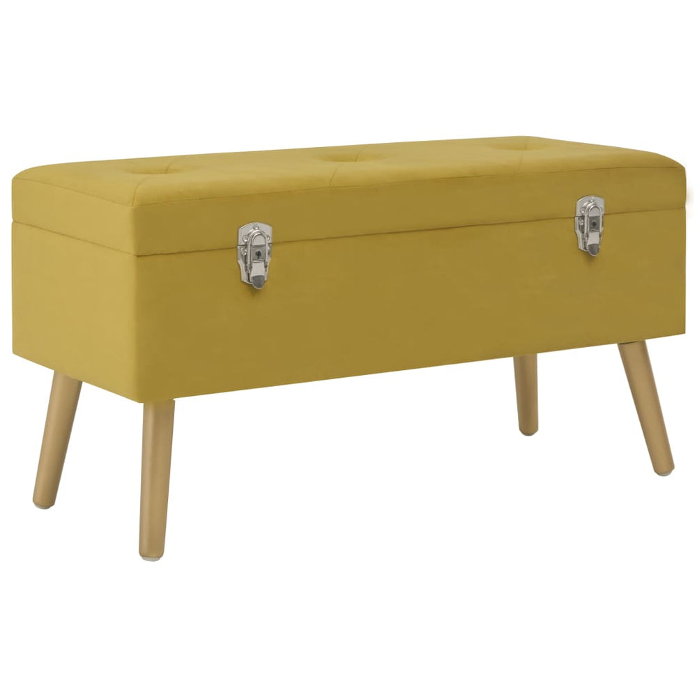 vidaXL Storage Bench 80 cm Mustard Yellow Velvet