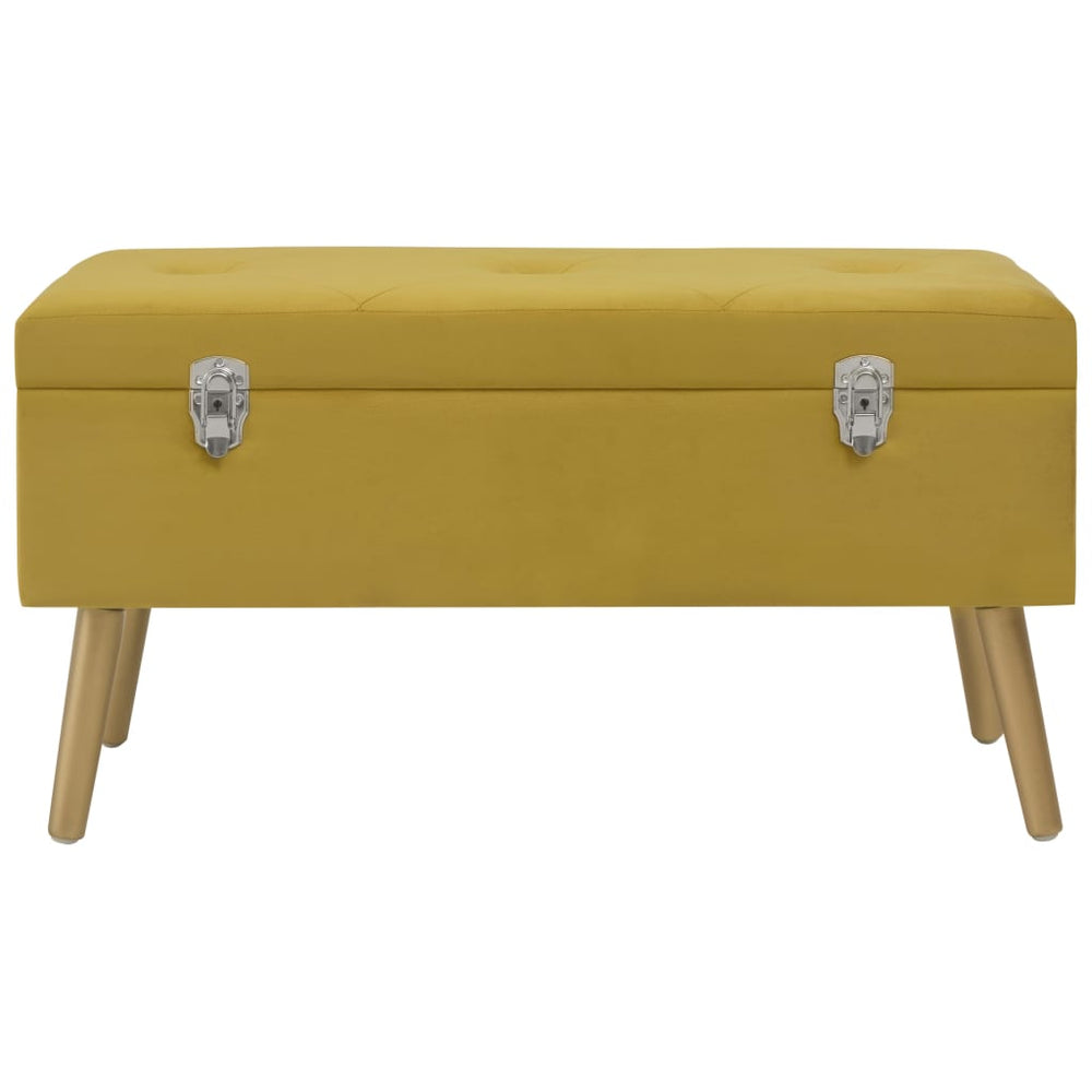 vidaXL Storage Bench 80 cm Mustard Yellow Velvet