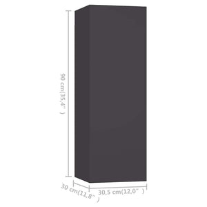 Grauer TV-Schrank, hängend, 90 cm